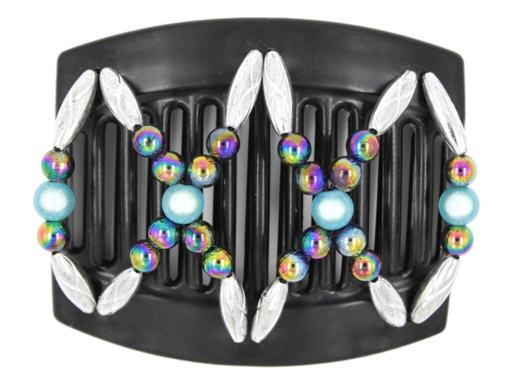 African Butterfly Thick Hair Comb - Dalena Black 147