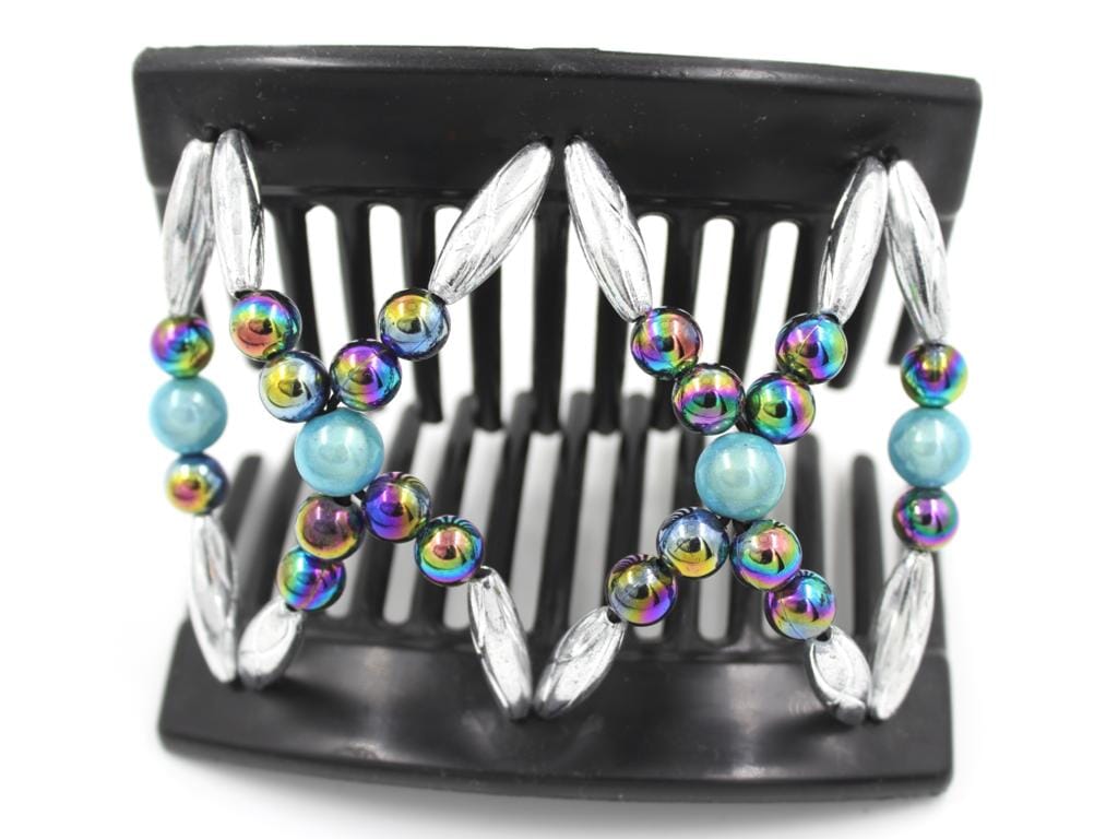 African Butterfly Thick Hair Comb - Dalena Black 147