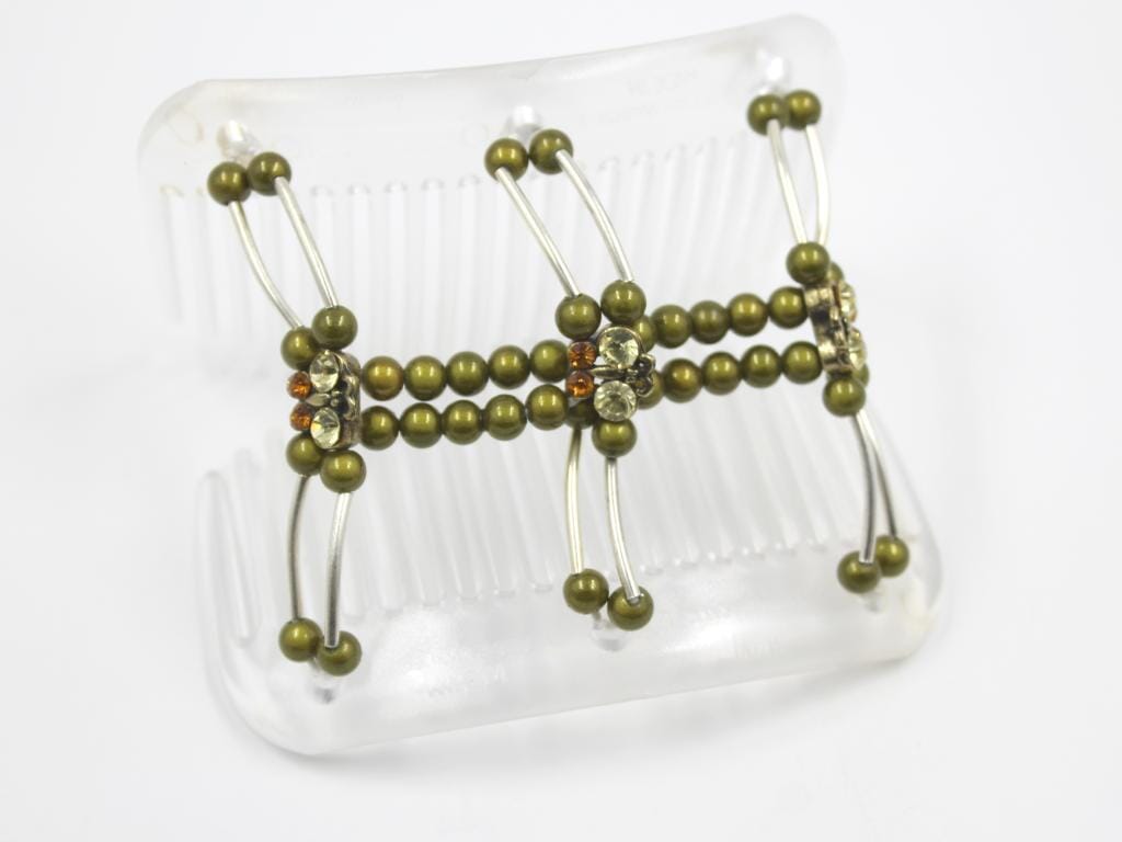 African Butterfly Hair Comb - Flowers Clear 85