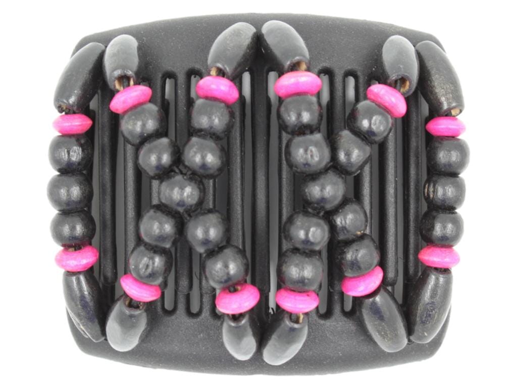 African Butterfly Chameleon Hair Comb - Beada Black 60