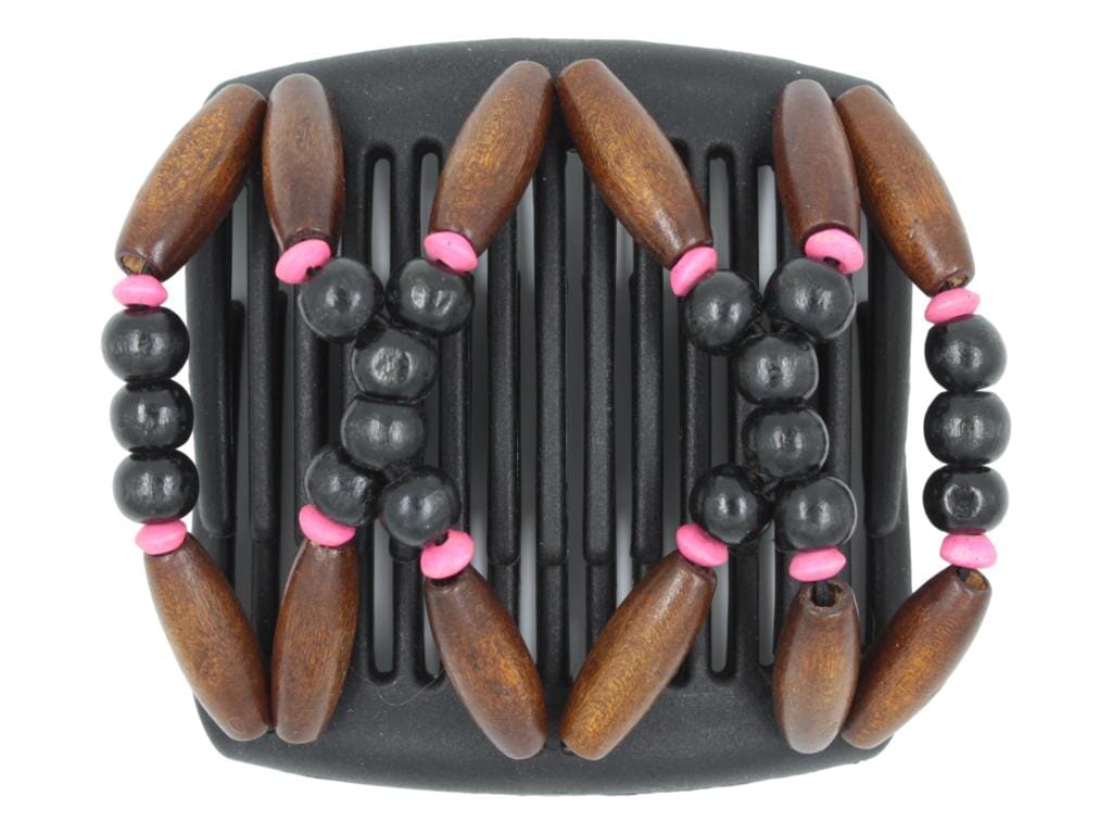 African Butterfly Chameleon Hair Comb - Beada Black 64