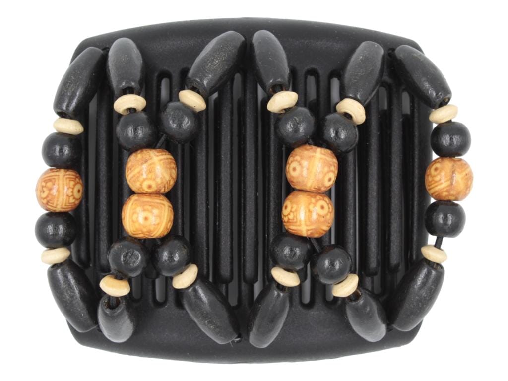 African Butterfly Chameleon Hair Comb - Beada Black 65