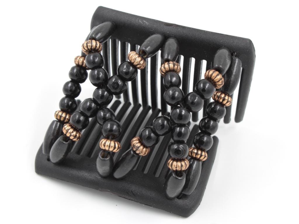 African Butterfly Chameleon Hair Comb - Beada Black 66