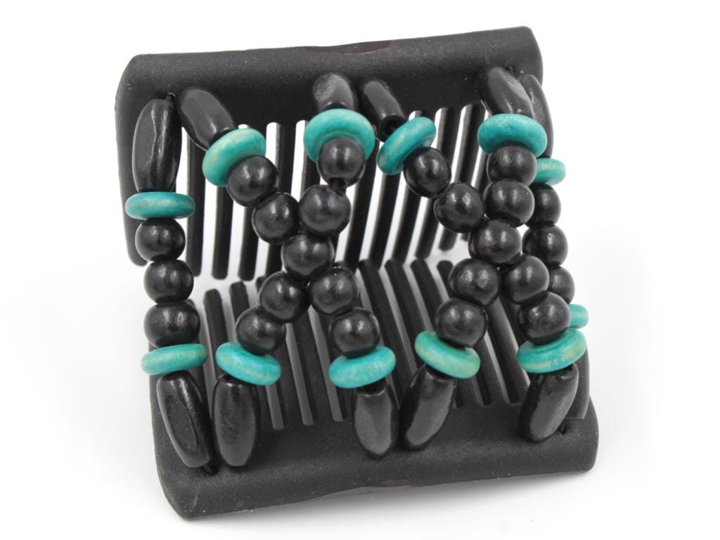 African Butterfly Chameleon Hair Comb - Beada Black 67