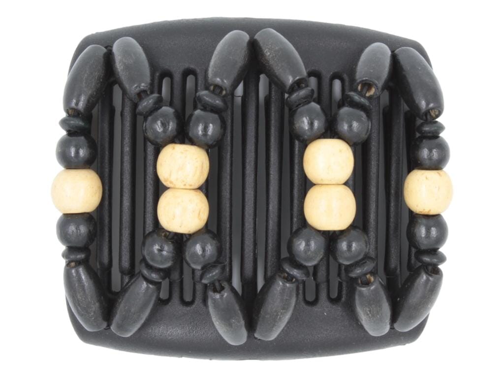 African Butterfly Chameleon Hair Comb - Beada Black 69
