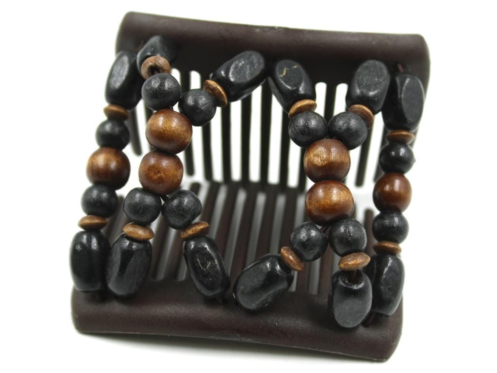 African Butterfly Chameleon Hair Comb - Beada Brown 78