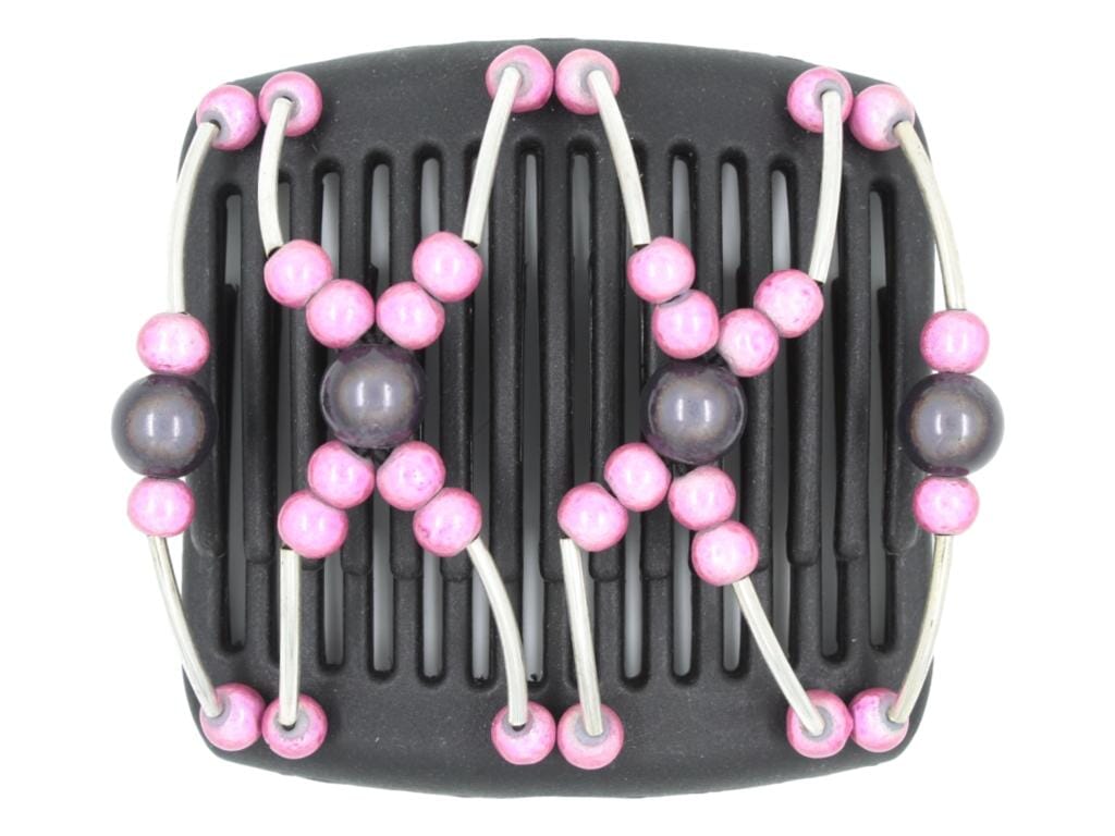 African Butterfly Chameleon Hair Comb - Beada Tube Black 26