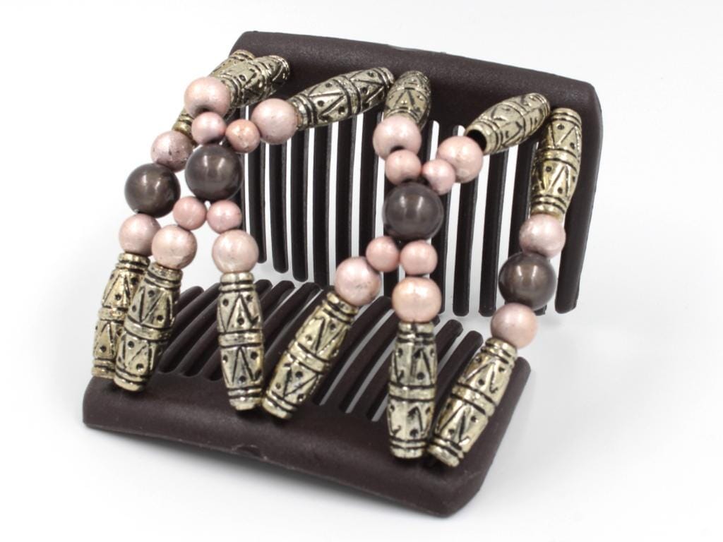 African Butterfly Chameleon Hair Comb - Dalena Brown 49