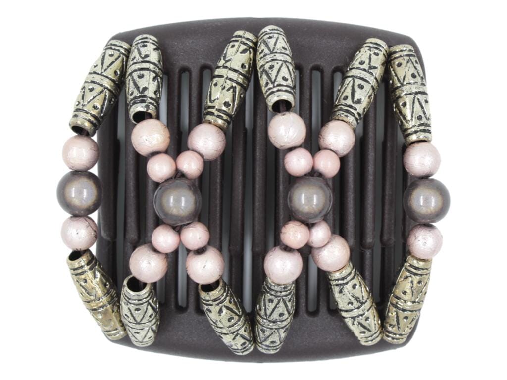 African Butterfly Chameleon Hair Comb - Dalena Brown 49