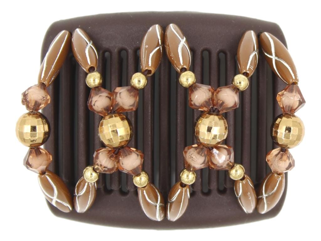 African Butterfly Chameleon Hair Comb - Dalena Brown 52