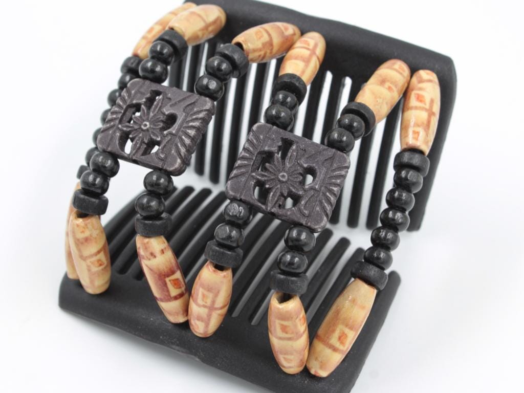 African Butterfly Chameleon Hair Comb - Dupla Black 52