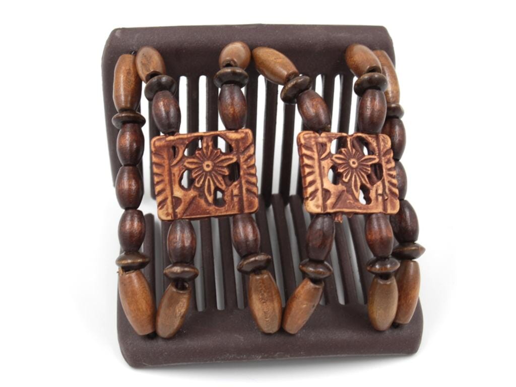 African Butterfly Chameleon Hair Comb - Dupla Brown 62
