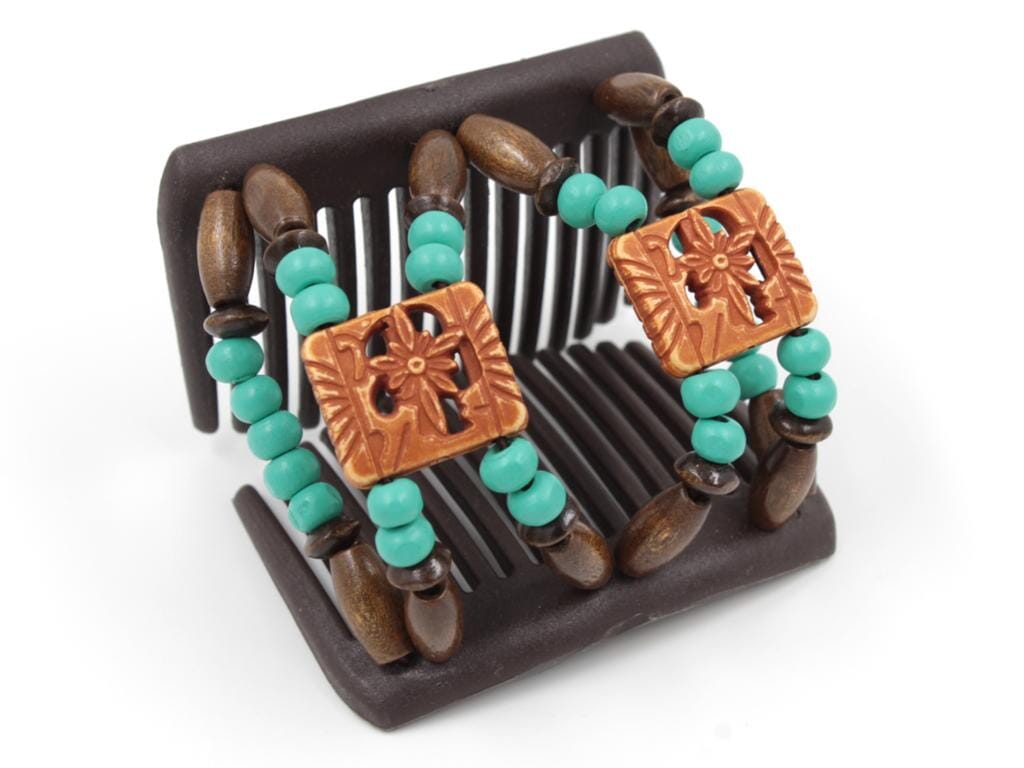African Butterfly Chameleon Hair Comb - Dupla Brown 63