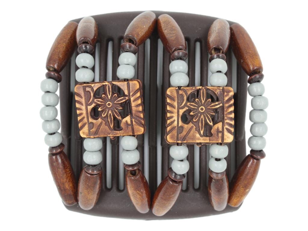 African Butterfly Chameleon Hair Comb - Dupla Brown 68