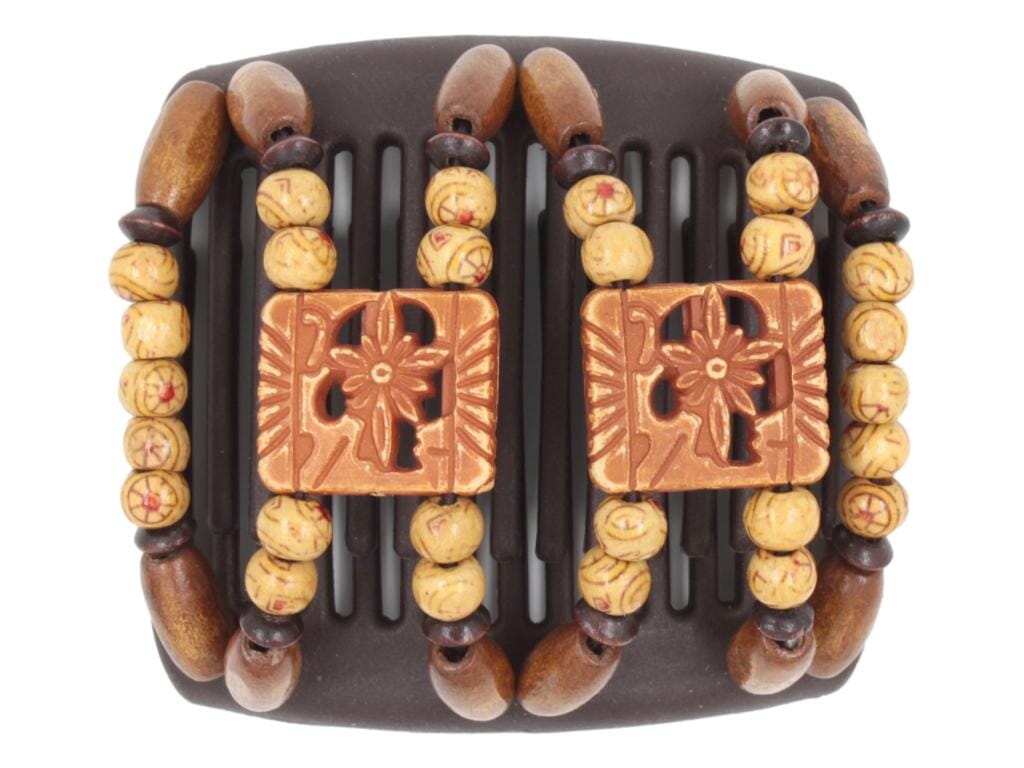 African Butterfly Chameleon Hair Comb - Dupla Brown 69