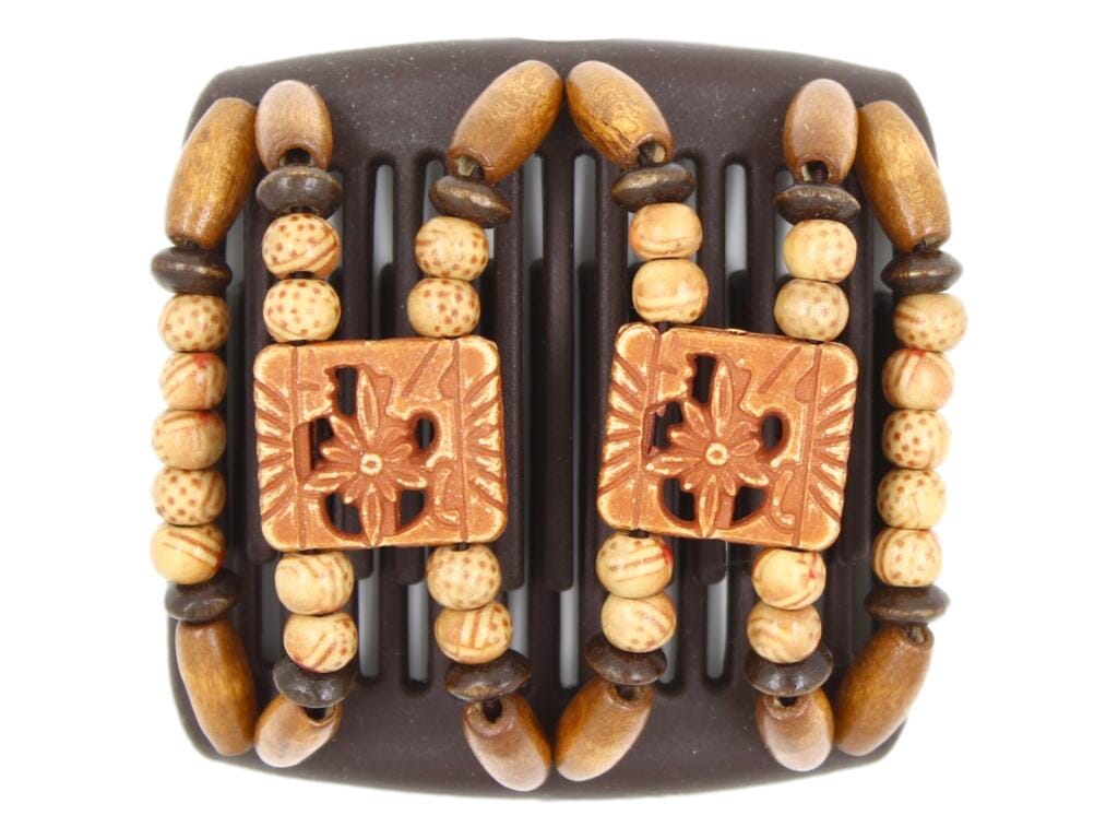 African Butterfly Chameleon Hair Comb - Dupla Brown 70