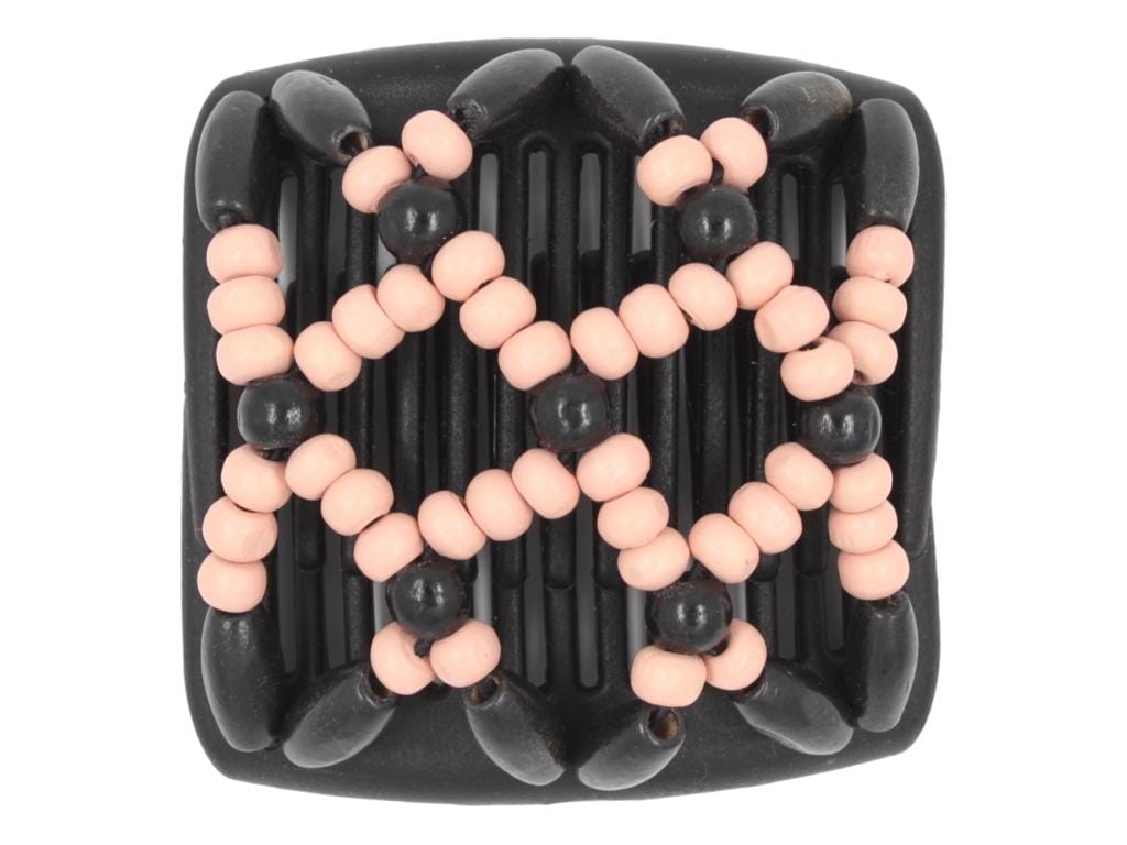 African Butterfly Chameleon Hair Comb - Ndebele Black 52