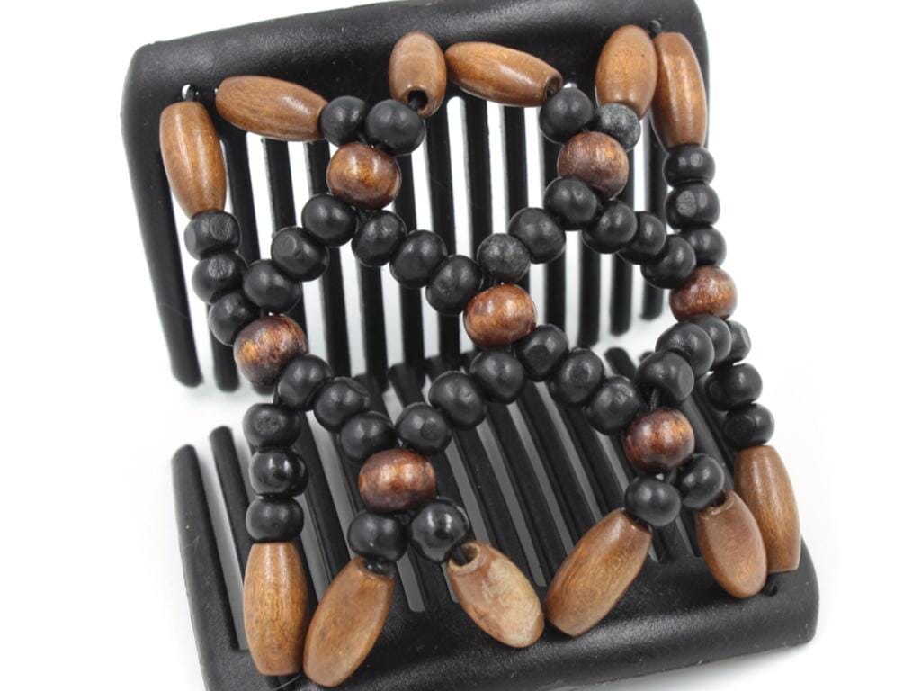 African Butterfly Chameleon Hair Comb - Ndebele Black 53