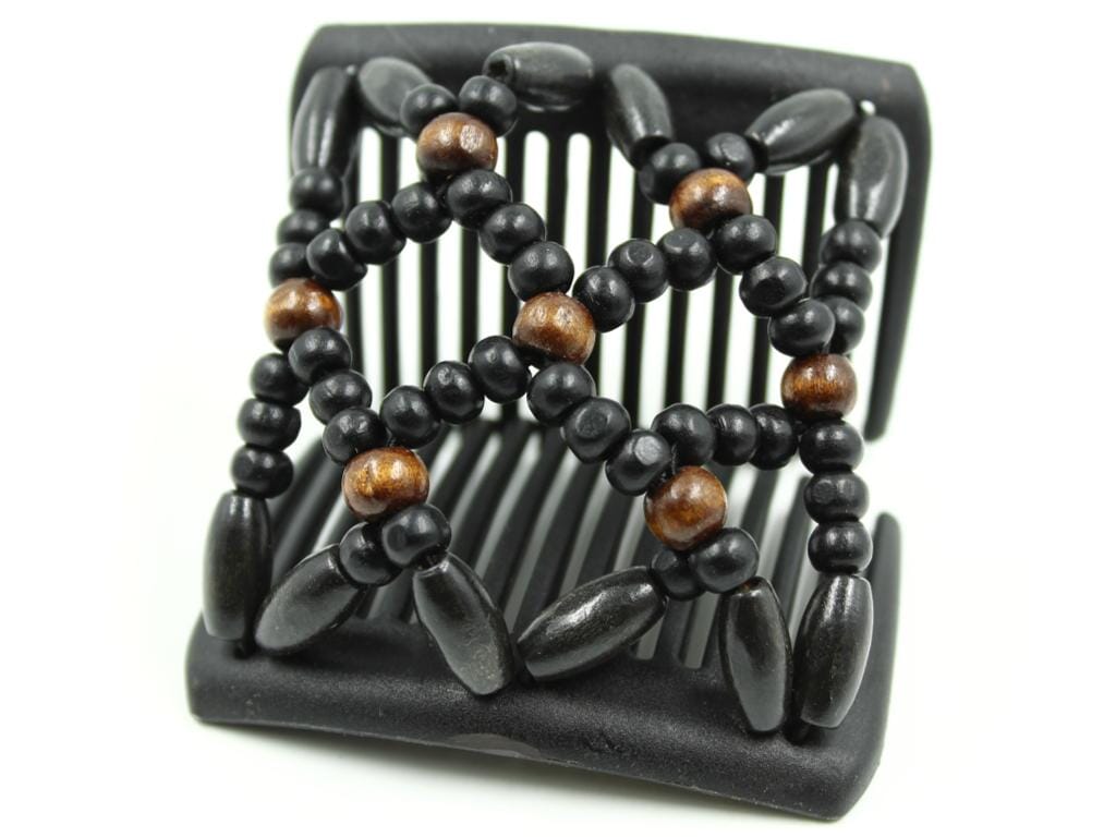 African Butterfly Chameleon Hair Comb - Ndebele Black 63
