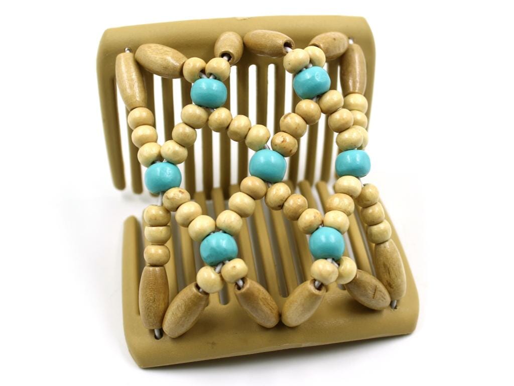 African Butterfly Chameleon Hair Comb - Ndebele Blonde 37