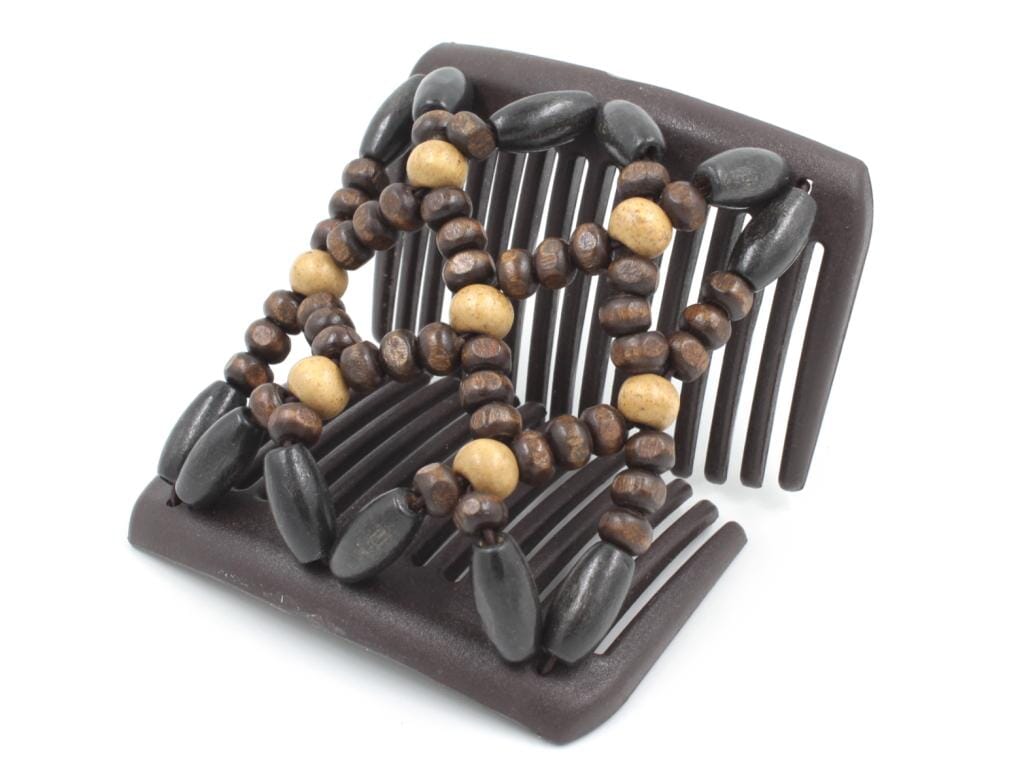 African Butterfly Chameleon Hair Comb - Ndebele Brown 88