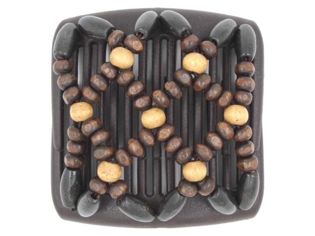 African Butterfly Chameleon Hair Comb - Ndebele Brown 88