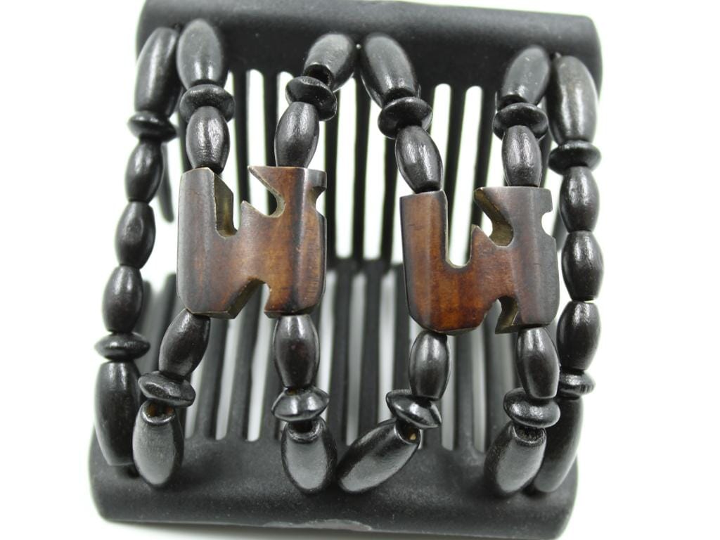 African Butterfly Chameleon Hair Comb - Stones & Bones Black 53