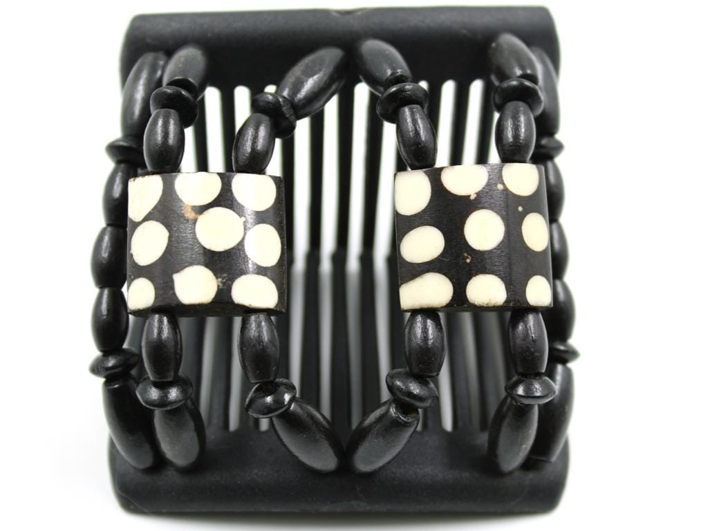 African Butterfly Chameleon Hair Comb - Stones & Bones Black 54