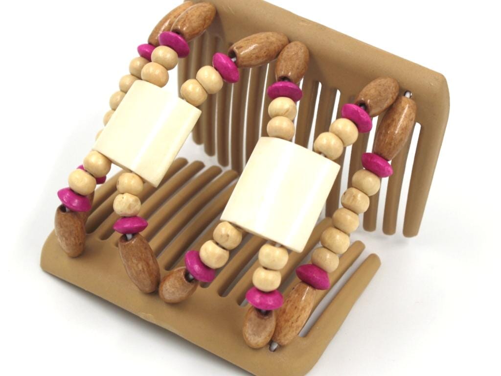 African Butterfly Chameleon Hair Comb - Stones & Bones Blonde 44