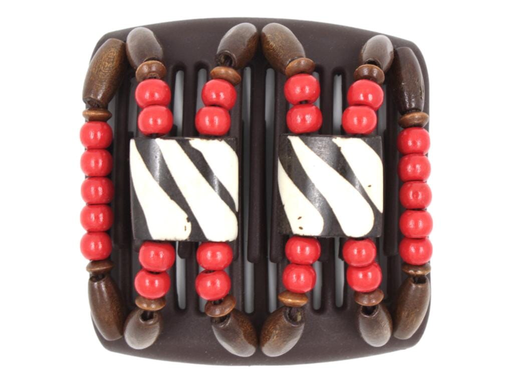 African Butterfly Chameleon Hair Comb - Stones & Bones Brown 45