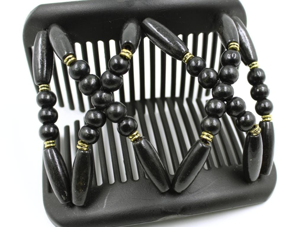 African Butterfly Hair Comb - Beada Black 178