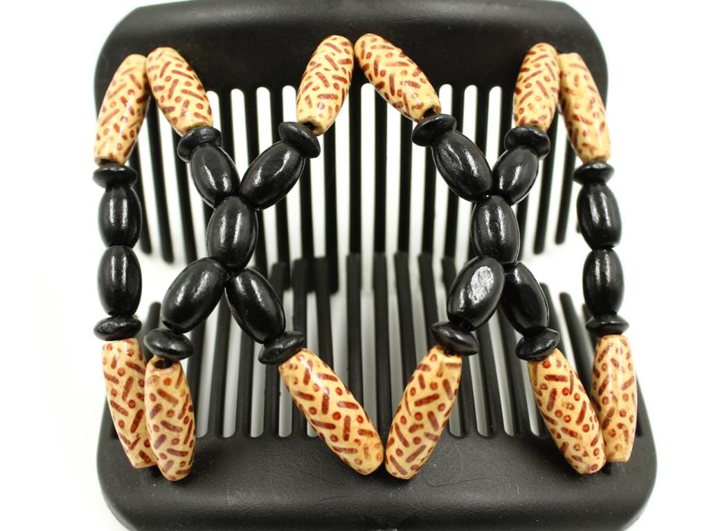 African Butterfly Hair Comb - Beada Black 180