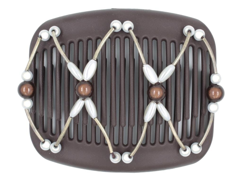 African Butterfly Hair Comb - Beada Tube Brown 65