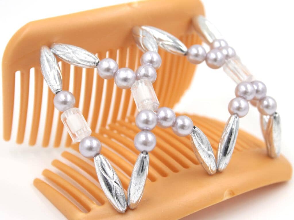 African Butterfly Hair Comb - Dalena Blonde Pearl 26