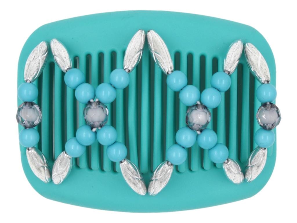 African Butterfly Hair Comb - Dalena Turquoise 17