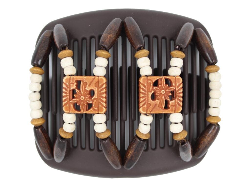 African Butterfly Hair Comb - Dupla Brown 156