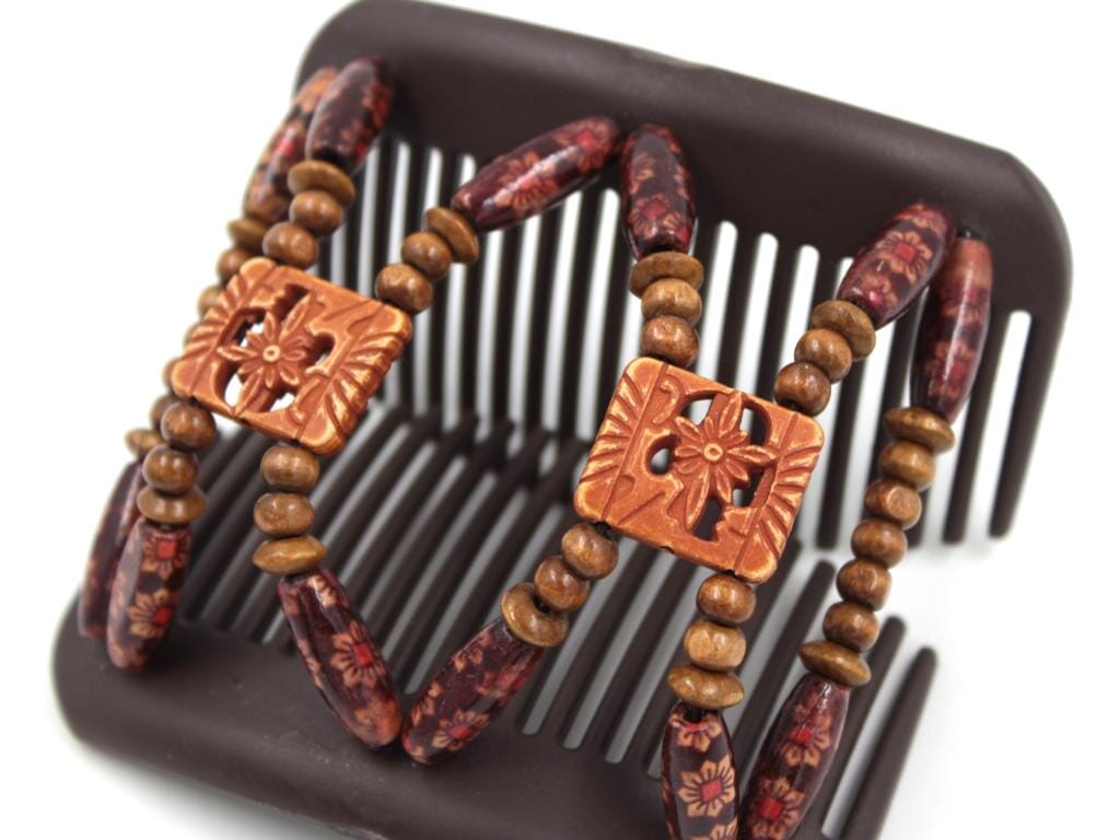 African Butterfly Hair Comb - Dupla Brown 158