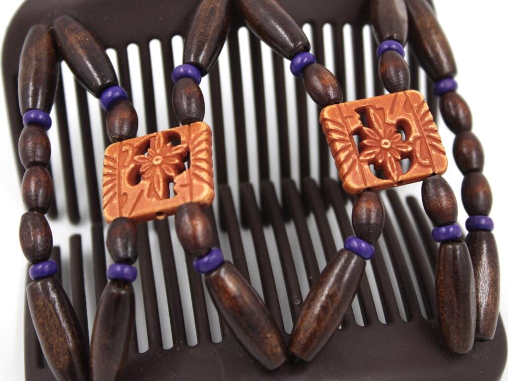 African Butterfly Hair Comb - Dupla Brown 159