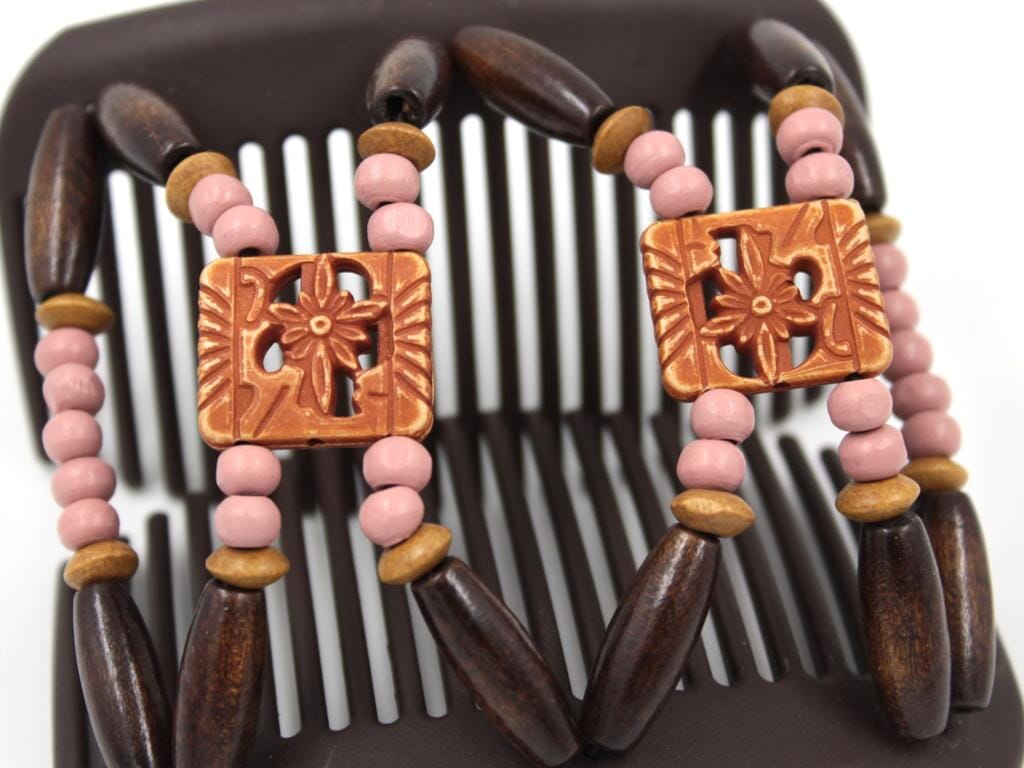 African Butterfly Hair Comb - Dupla Brown 160