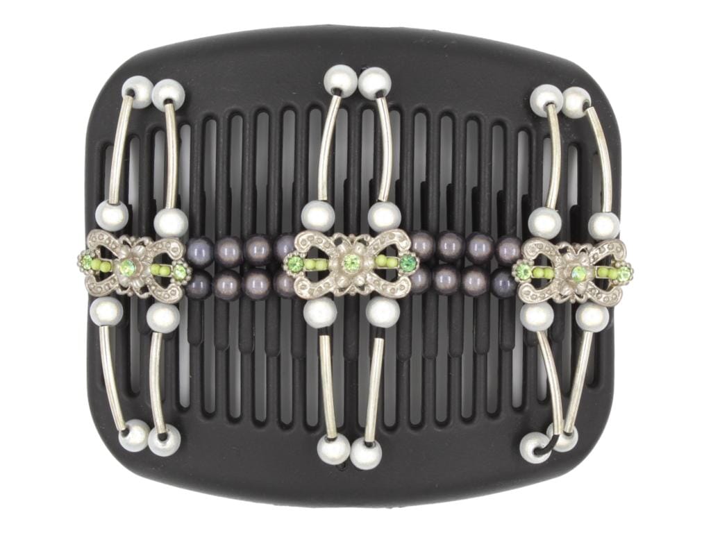 African Butterfly Hair Comb - Flowers Black 59