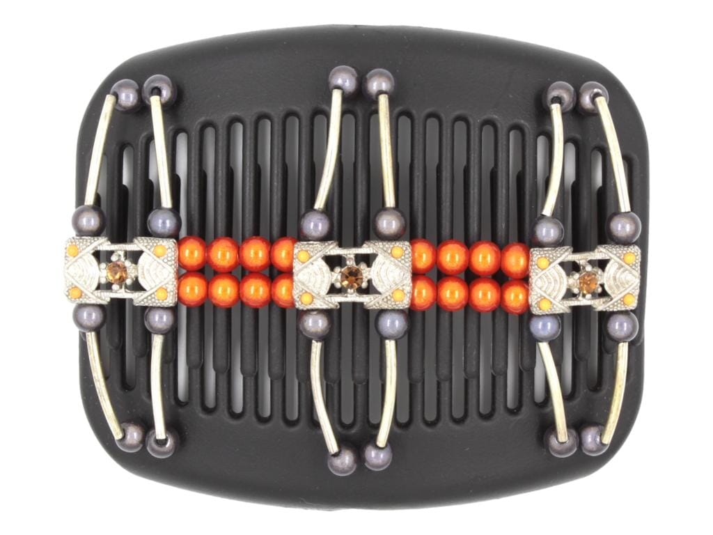 African Butterfly Hair Comb - Flowers Black 60