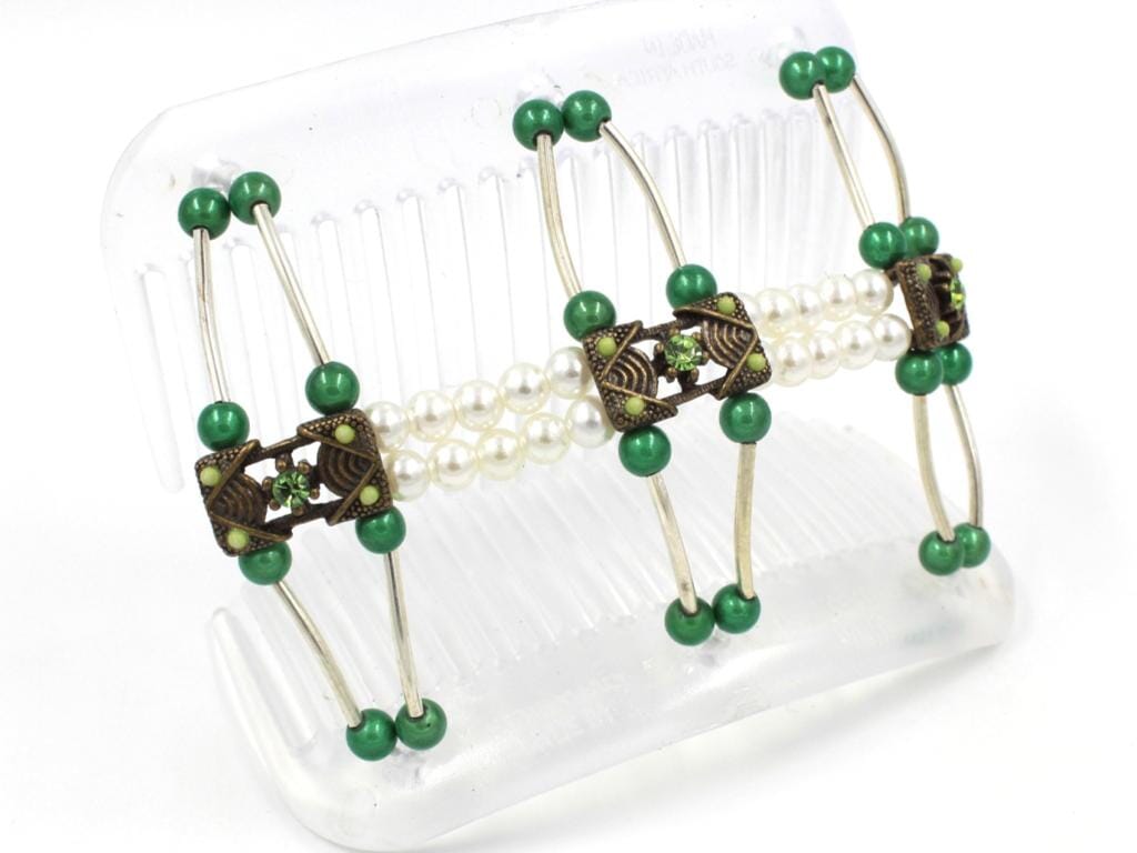 African Butterfly Hair Comb - Flowers Clear 75