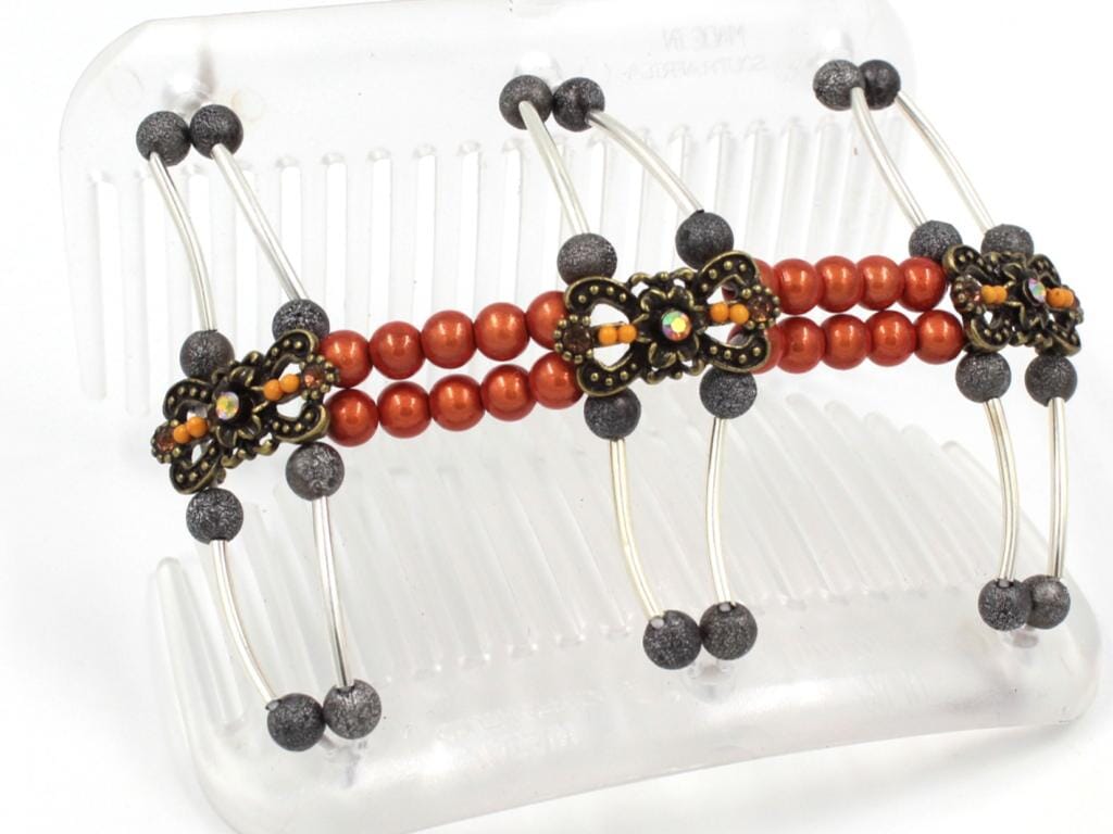 African Butterfly Hair Comb - Flowers Clear 76