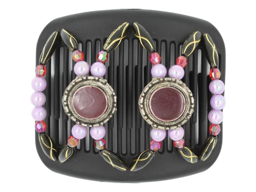 African Butterfly Hair Comb - Gemstone Black 82
