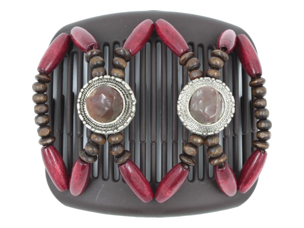 African Butterfly Hair Comb - Gemstone Brown 73