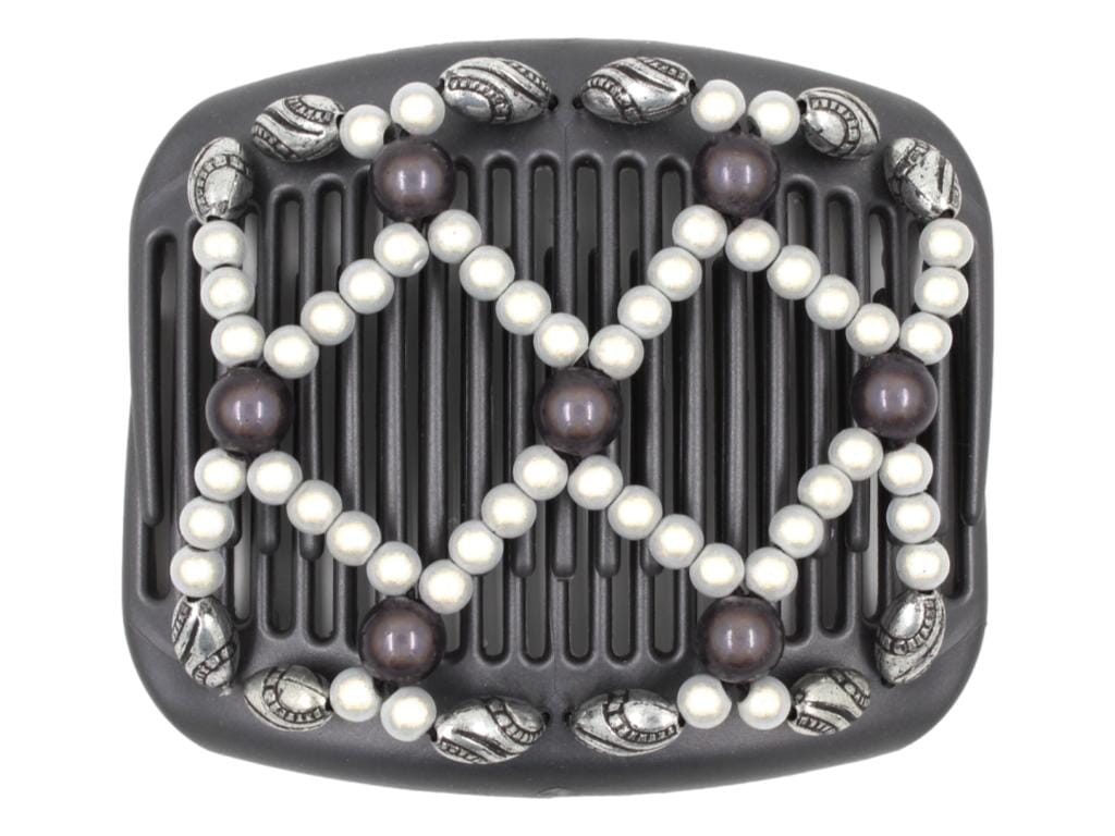 African Butterfly Hair Comb - Ndalena Black Pearl 09