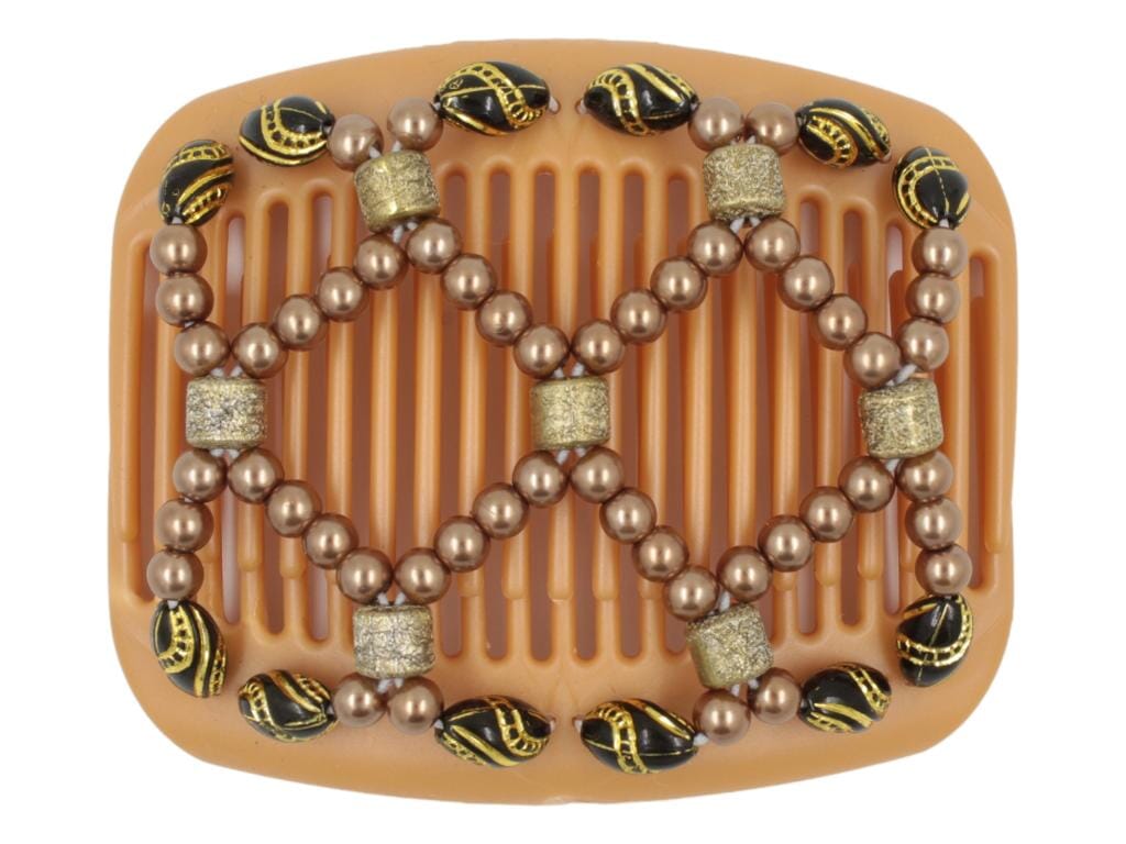 African Butterfly Hair Comb - Ndalena Blonde Pearl 12