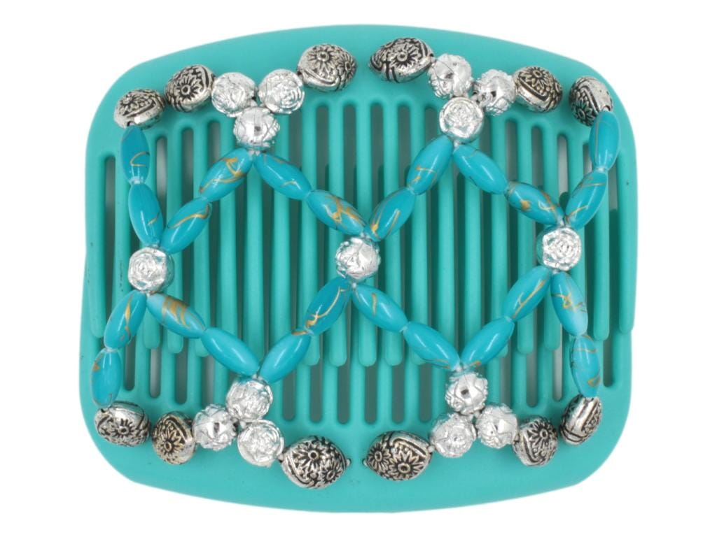 African Butterfly Hair Comb - Ndalena Turquoise 15