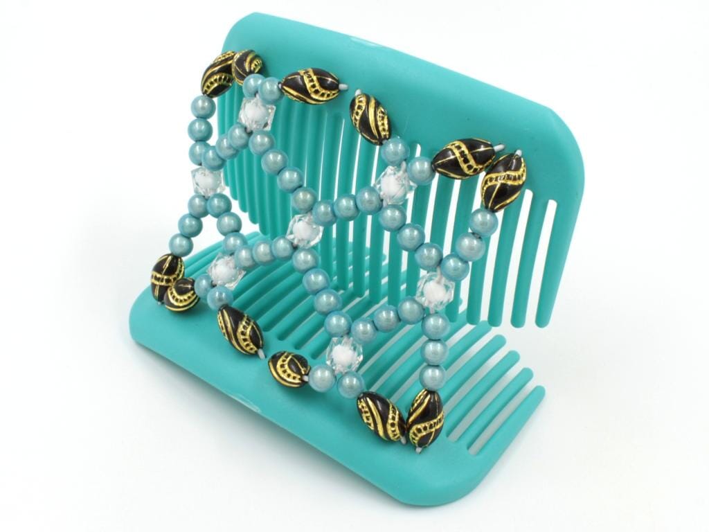 African Butterfly Hair Comb - Ndalena Turquoise 16