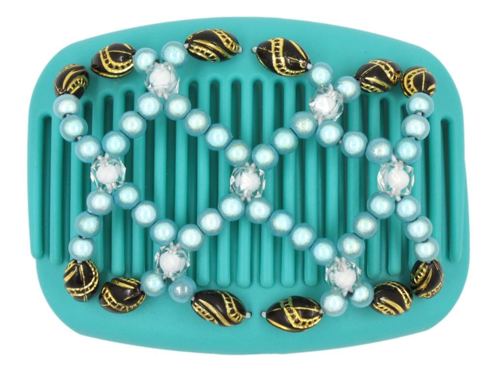 African Butterfly Hair Comb - Ndalena Turquoise 16